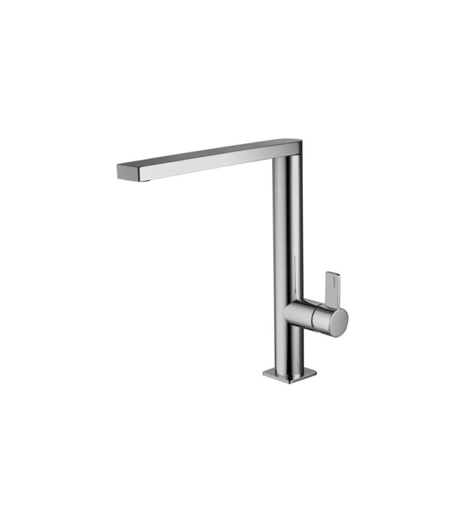 Miscelatore monocomando per lavello con canna orientabile Steel Looking Paffoni serie Rock RO987ST