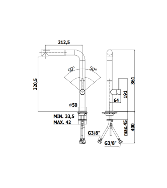 Miscelatore monocomando per lavello con doccetta estraibile Paffoni serie Chef CH985CR