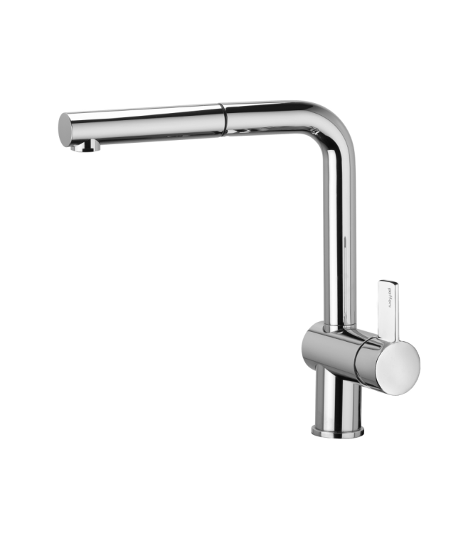 Miscelatore monocomando per lavello con doccetta estraibile Paffoni serie Rock RO185CR