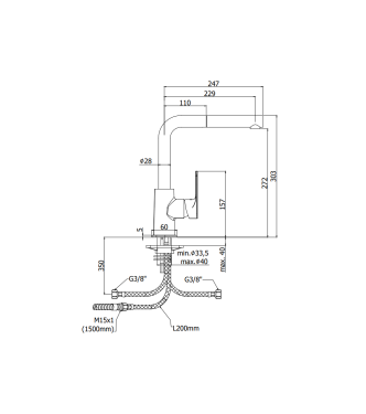 Miscelatore monocomando per lavello con doccetta estraibile Paffoni serie Sly SY185CR