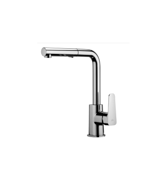 Miscelatore monocomando per lavello con doccetta estraibile Paffoni serie Sly SY285CR