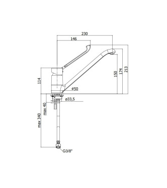 Miscelatore monocomando per lavello con leva clinica Paffoni serie Green GR303CR