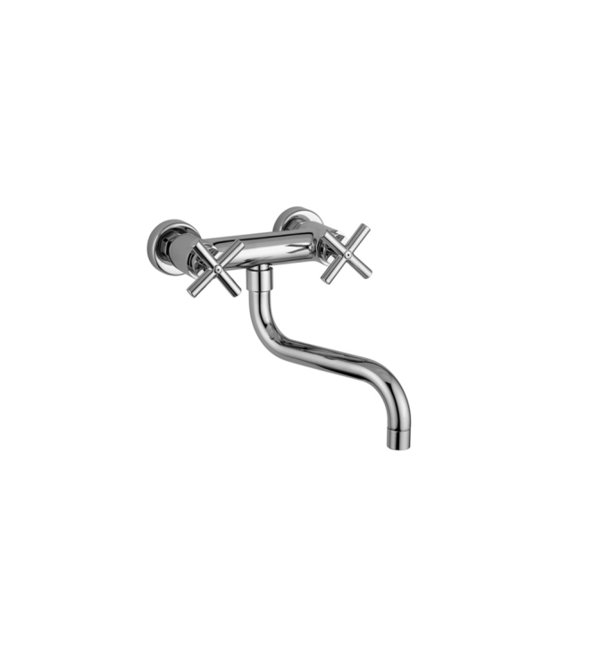 Gruppo lavello a muro con canna orientabile Paffoni serie Quattro QTV161CR