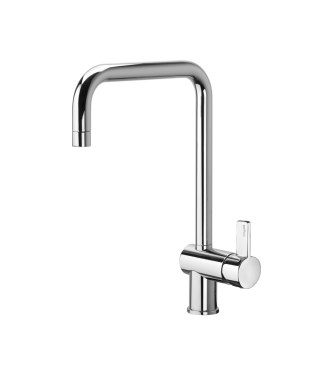 Miscelatore monocomando per lavello cucina con canna orientabile Steel Looking Paffoni serie Rock RO980ST