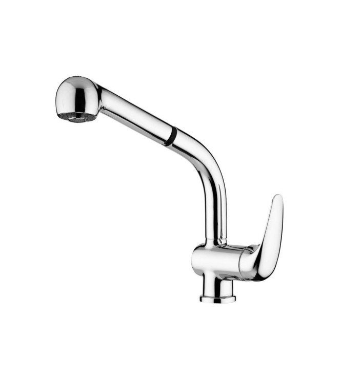 Miscelatore monocomando per lavello cucina con doccino estraibile Paffoni serie Duemila DU185CR