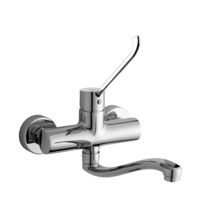 Miscelatore per lavello a parete con leva clinica Paffoni serie Green GR302CR