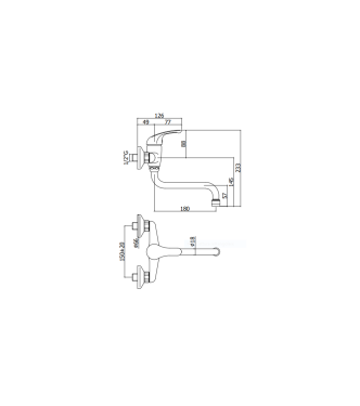 Miscelatore per lavello a parete Paffoni serie Apollo 3 APM3164CR
