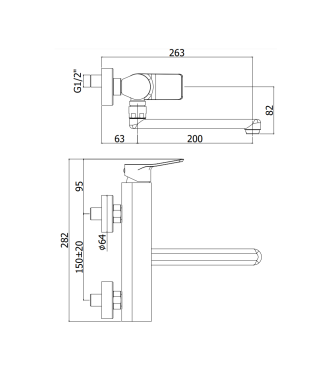 Miscelatore per lavello a parete Steel Looking Paffoni serie Tango TA161ST