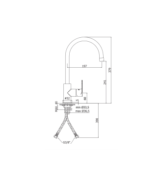 Miscelatore per lavello monocomando con canna orientabile Paffoni serie Lime LM180CR