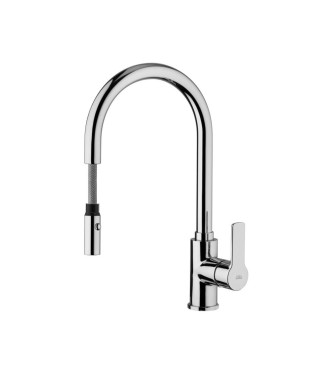 Miscelatore per lavello monocomando con doccetta estraibile Paffoni serie Red RED285CR