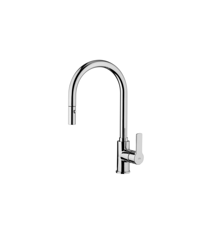 Miscelatore per lavello monocomando con doccetta estraibile Paffoni serie Red RED285CR