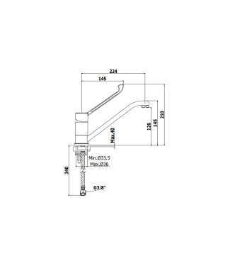 Miscelatore per lavello monocomando con leva clinica Paffoni serie Red RED303CR