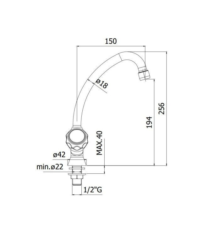 Rubinetto lavello con canna orientabile Paffoni serie Danubio DA091CR