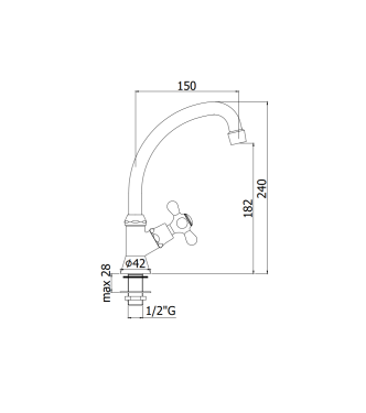 Rubinetto lavello monocomando con canna orientabile ramato Paffoni serie Iris IRV091RM