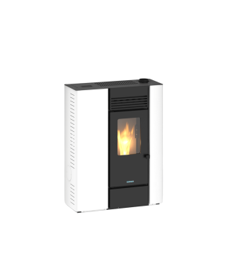 STUFA A PELLET GENOVA 10 KW CANALIZZABILE 5 STELLE BIANCA - ITALICAL 104136IC