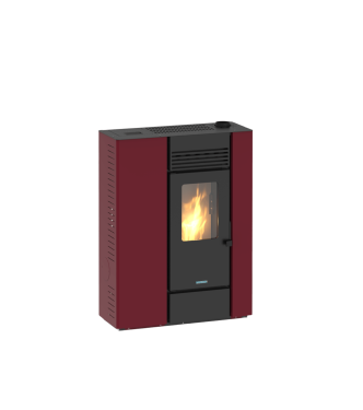 STUFA A PELLET GENOVA 10 KW CANALIZZABILE 5 STELLE BORDEAUX - ITALICAL 104137IC