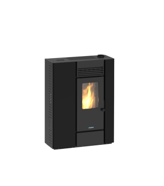 STUFA A PELLET GENOVA 10 KW CANALIZZABILE 5 STELLE NERA - ITALICAL 104138IC