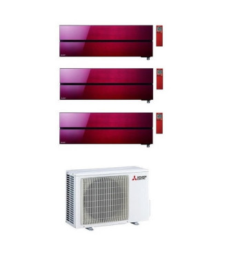 CONDIZIONATORE MITSUBISHI KIRIGAMINE STYLE WI-FI MSZ-LN R-32 ROSSO TRIAL SPLIT 9000+12000+12000 BTU A+++ /MXZ-3F54VF4