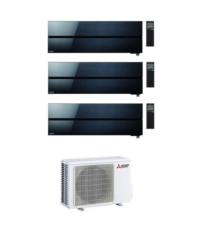 CONDIZIONATORE MITSUBISHI KIRIGAMINE STYLE WI-FI MSZ-LN R-32 NERO TRIAL SPLIT 9000+9000+18000 BTU A++ /MXZ-3F68VF4