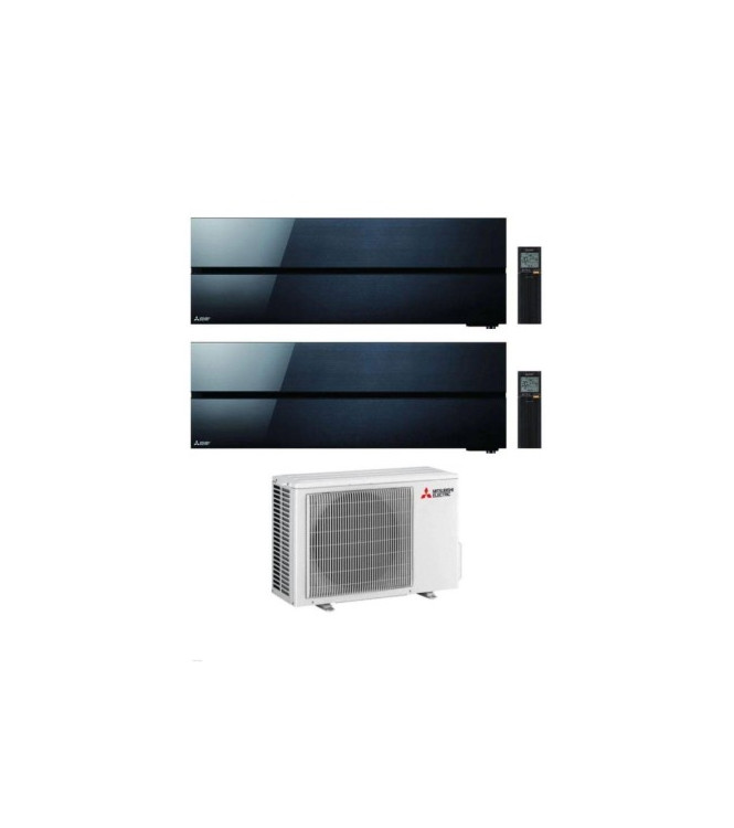 CONDIZIONATORE MITSUBISHI KIRIGAMINE STYLE WI-FI MSZ-LN R-32 NERO DUAL SPLIT 9000+18000 BTU A+++ MXZ-2F53VF4