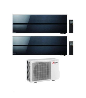 CONDIZIONATORE MITSUBISHI KIRIGAMINE STYLE WI-FI MSZ-LN R-32 NERO DUAL SPLIT 9000+18000 BTU A+++ MXZ-2F53VF4