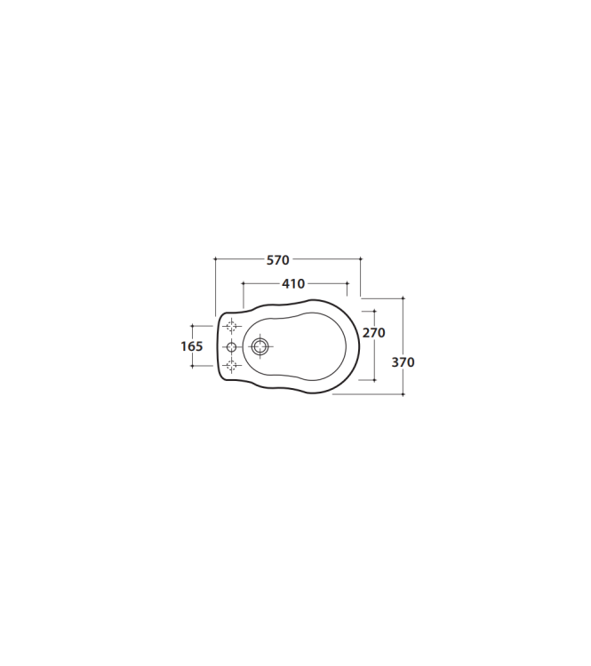 Bidet a terra in ceramica 57x37 cm monoforo Globo Paestum PA009BI