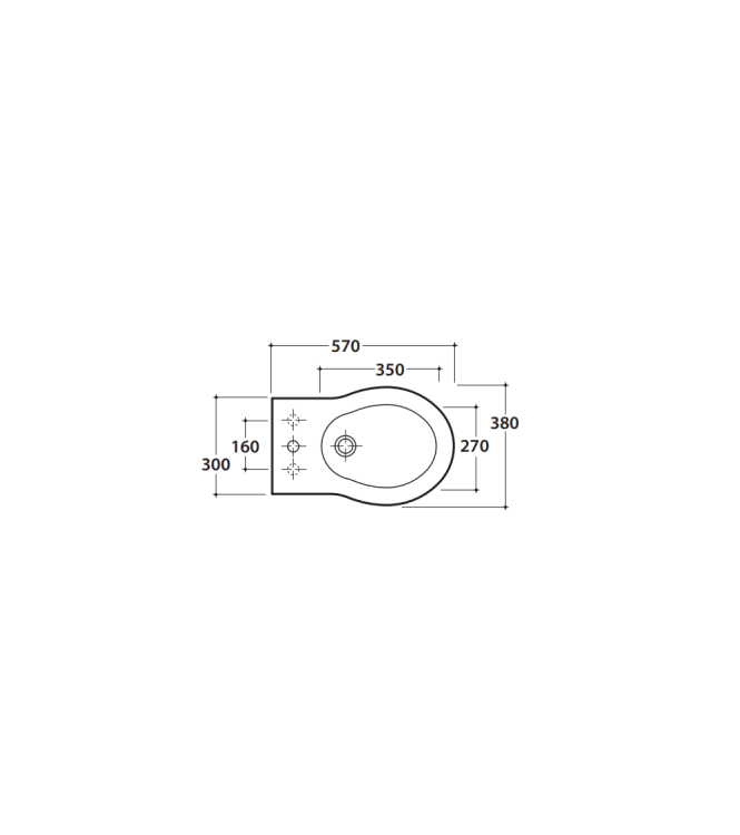 Bidet a terra in ceramica 57x38 cm tre fori Globo Paestum PA027BI