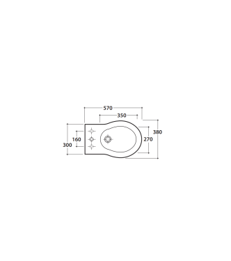 Bidet a terra in ceramica 57x38 cm tre fori Globo Paestum PA027BI