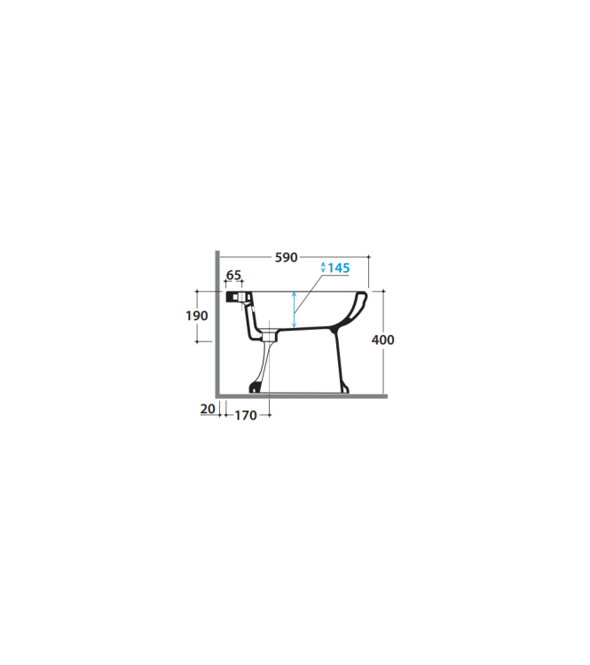 Bidet a terra in ceramica 57x37 cm tre fori Globo Paestum PA060BI