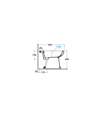 Bidet a terra in ceramica 57x37 cm tre fori Globo Paestum PA060BI