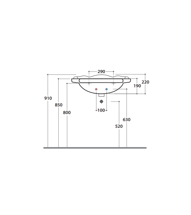 Lavabo in ceramica 71x58 cm Globo Paestum PA006BI