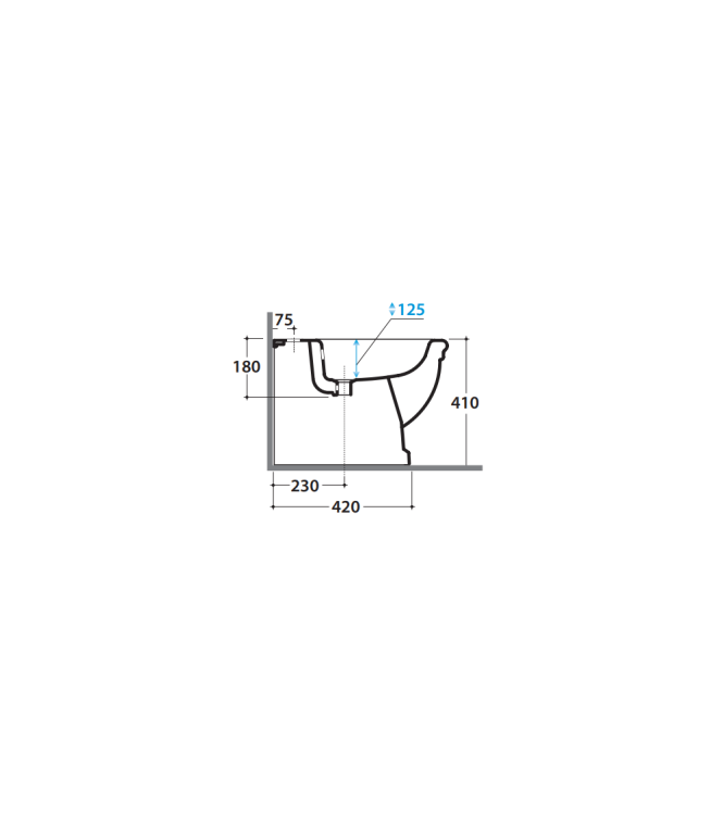 Bidet a terra in ceramica 57x38 cm monoforo Globo Paestum PA026BI
