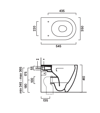 SFERA FLOORSTANDING WC 55x35 W/F TRAP - 0514550001