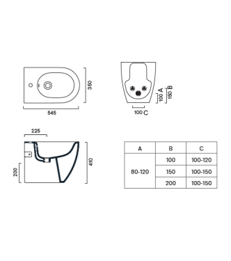 SFERA BIDET 55x35 A PAVIMENTO BIANCO OPACO CATALANO - 0519551021