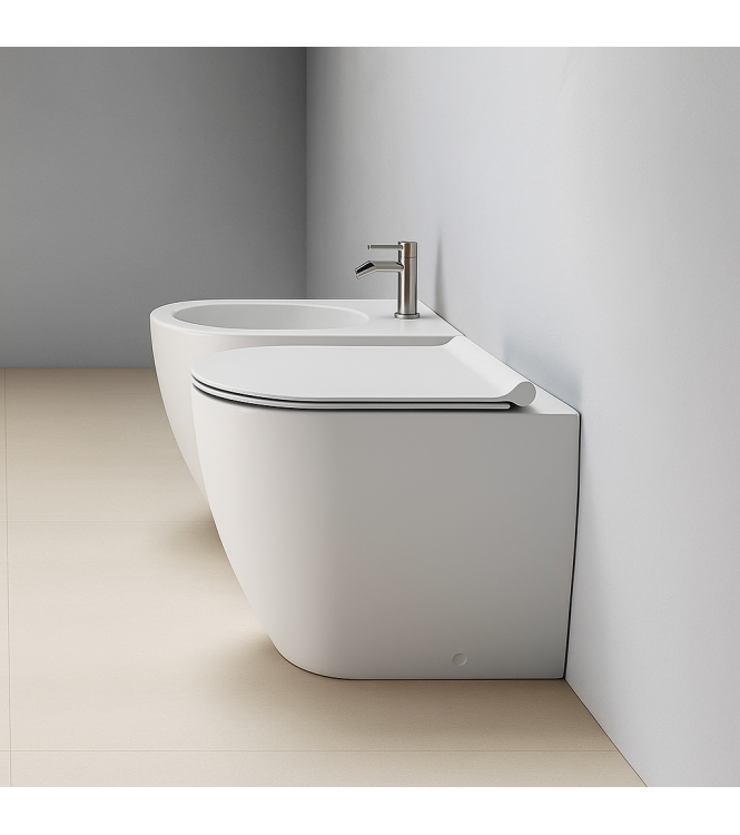 CATALANO CERAMIC FLOOR-MOUNTED SANITARY WARE SET SFERA SERIES MATT WHITE 0514550021 + 0551200021 + 0519551021
