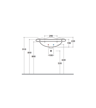 Lavabo in ceramica 71x58 cm Globo Paestum PA006BI