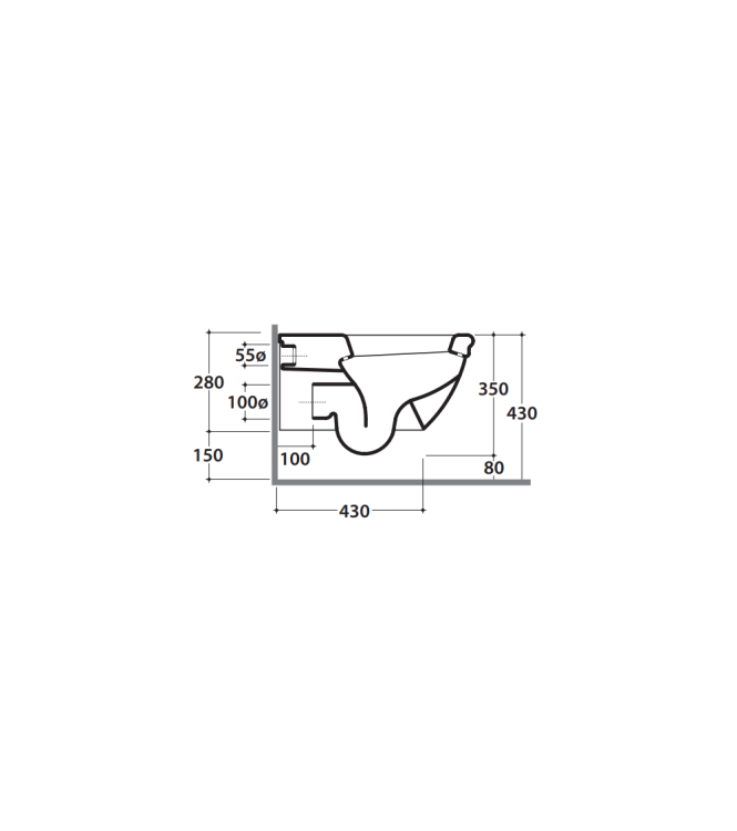 Vaso sospeso in ceramica 57x38 cm Globo Paestum PAS03BI