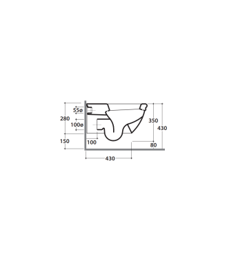 Vaso sospeso in ceramica 57x38 cm Globo Paestum PAS03BI