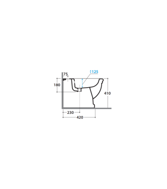 Bidet a terra in ceramica 57x38 cm monoforo Globo Paestum PA026BI