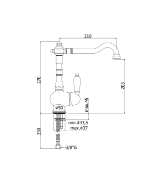 MISCELATORE LAVELLO MONOCOMANDO CANNA ORIENTABILE PAFFONI SERIE BELINDA-MELISSA FME181CR