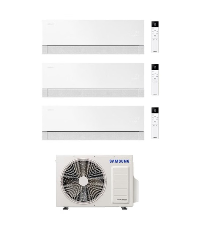 CONDIZIONATORE SAMSUNG TRIAL SPLIT WINDFREE PREMIÈRE 7000+9000+18000 BTU BIANCO WIFI INVERTER AJ080TXJ4KG/EU