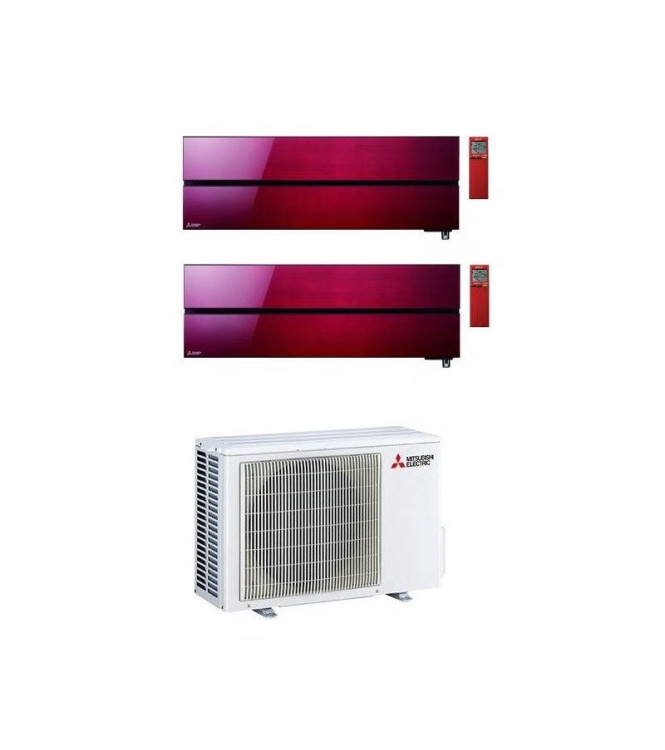 CONDIZIONATORE MITSUBISHI KIRIGAMINE STYLE WI-FI MSZ-LN R-32 ROSSO DUAL SPLIT 9000+12000 BTU A+++ MXZ-2F53VF4