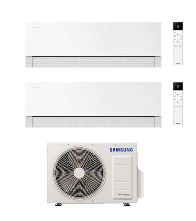 CONDIZIONATORE SAMSUNG DUAL SPLIT WINDFREE PREMIÈRE 9000+12000 BTU BIANCO WIFI INVERTER AJ040TXJ2KG/EU A+++