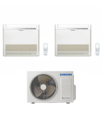 CONDIZIONATORE SAMSUNG DUAL SPLIT CONSOLE A PAVIMENTO 9000+9000 BTU INVERTER AJ040TXJ2KG/EU A+++