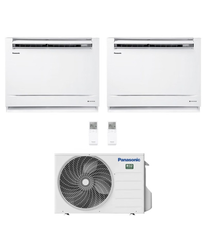 CONDIZIONATORE PANASONIC DUAL SPLIT CONSOLE A PAVIMENTO 12000+12000 BTU INVERTER A+++ / CU-2Z50TBE 