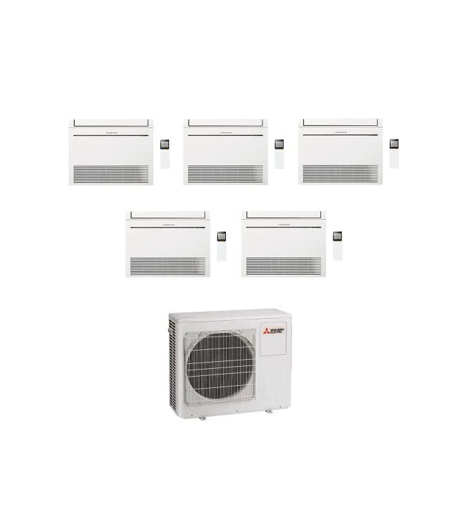 CONDIZIONATORE MITSUBISHI PENTA SPLIT MFZ-KT A PAVIMENTO CONSOLE 9000+9000+9000+9000+9000 BTU INVERTER MXZ-5F102VF4 A++