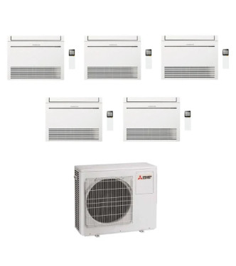 CONDIZIONATORE MITSUBISHI PENTA SPLIT MFZ-KT A PAVIMENTO CONSOLE 9000+9000+9000+12000+18000 BTU INVERTER MXZ-5F102VF4 A++