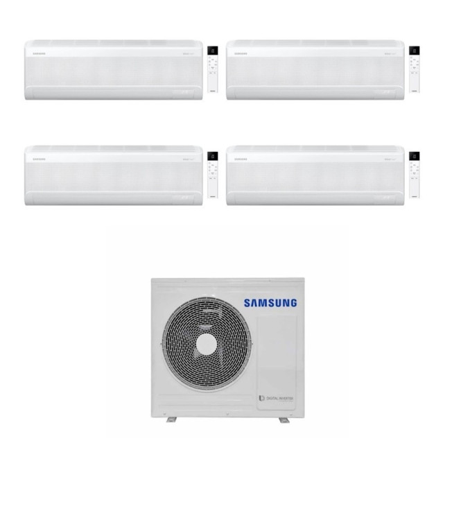 CONDIZIONATORE SAMSUNG QUADRI SPLIT WINDFREE AVANT S2 7000+9000+9000+12000 BTU WIFI INVERTER AJ080TXJ4KG/EU A++