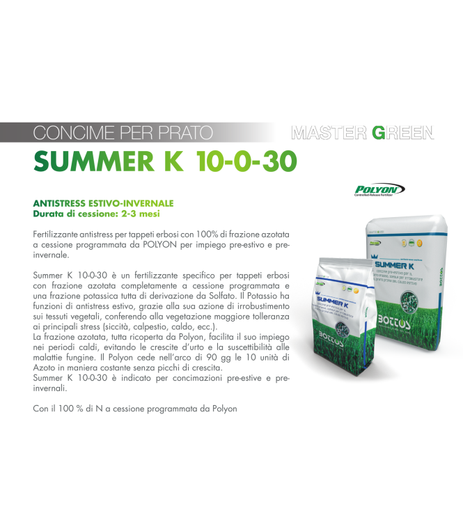 FERTILIZZANTE GRANULARE BOTTOS SUMMER K - 25 KG - 130005207