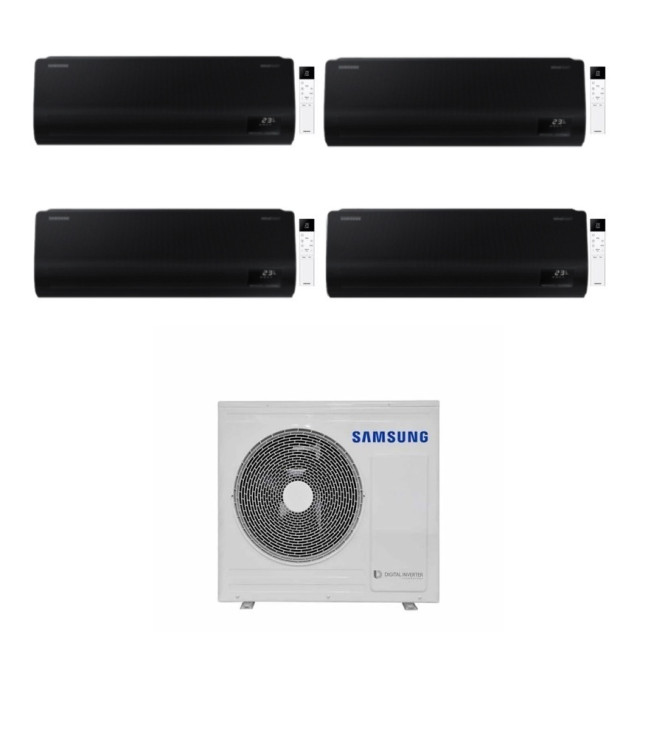 CONDIZIONATORE SAMSUNG QUADRI SPLIT WINDFREE BLACK 7000+7000+9000+12000 BTU WIFI INVERTER AJ080TXJ4KG/EU A++